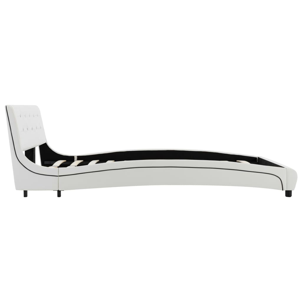 Bed Frame without Mattress White Faux Leather 135x190 cm Double