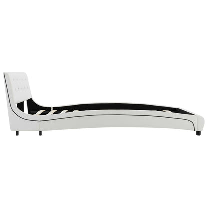 Bed Frame without Mattress White Faux Leather 135x190 cm Double