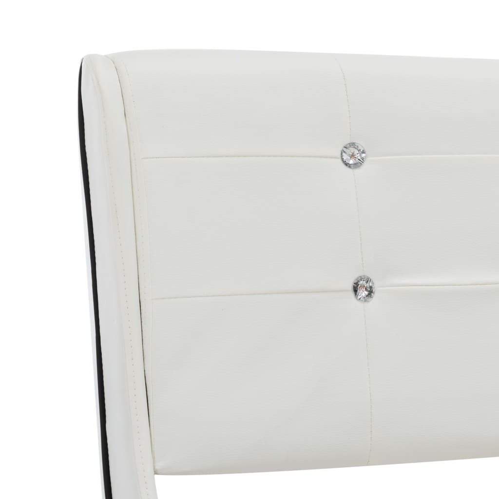 Bed Frame without Mattress White Faux Leather 135x190 cm Double