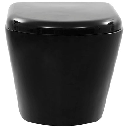 Wall Hung Rimless Toilet Ceramic Black