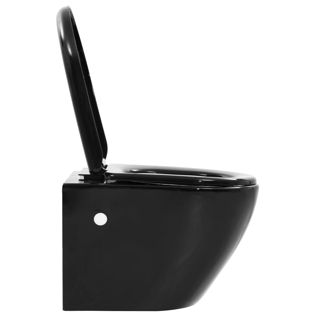 Wall Hung Rimless Toilet Ceramic Black