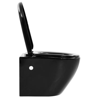 Wall Hung Rimless Toilet Ceramic Black
