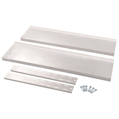 2-Tier Floating Wall Shelf Stainless Steel 120x30 cm