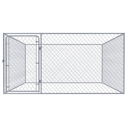 Outdoor Dog Kennel Galvanised Steel 2x2x1 m