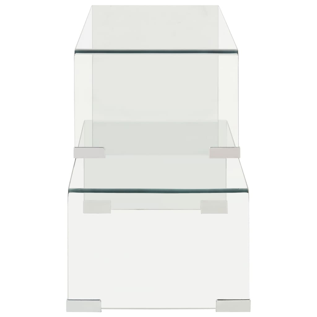 2 Piece Coffee Table Set 90x30x20/110x30x40 cm Tempered Glass