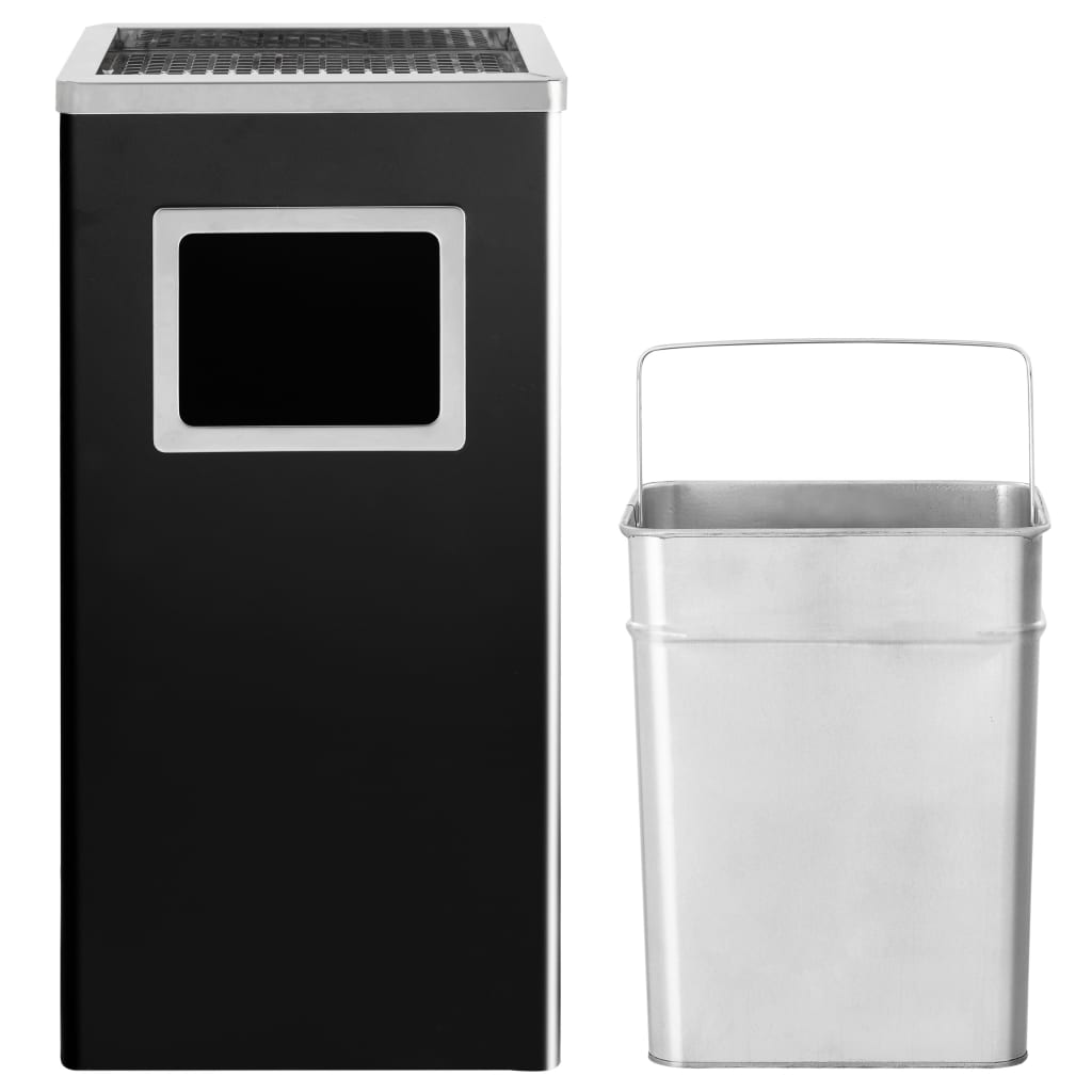 Ashtray Dustbin Hotel 45 L Steel Black