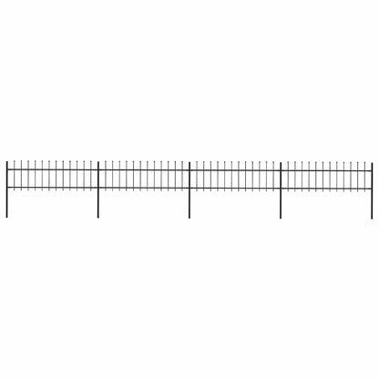 Garden Fence with Spear Top Steel 714.5x60 cm Black