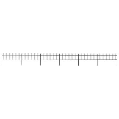 Garden Fence with Spear Top Steel 1070x60 cm Black