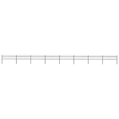 Garden Fence with Spear Top Steel 1426x60 cm Black