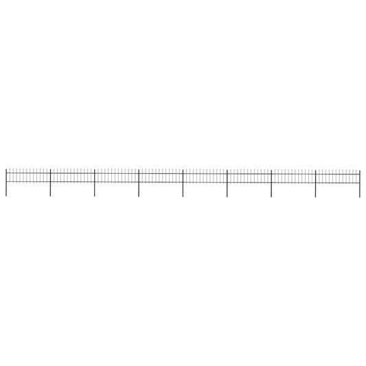 Garden Fence with Spear Top Steel 1426x60 cm Black