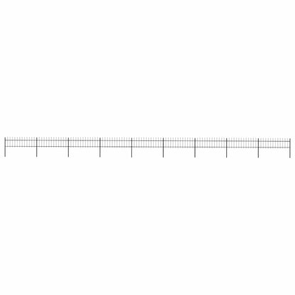 Garden Fence with Spear Top Steel 1603.5x60 cm Black