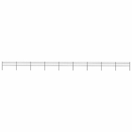 Garden Fence with Spear Top Steel 1603.5x60 cm Black