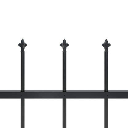 Garden Fence with Spear Top Steel 1603.5x60 cm Black
