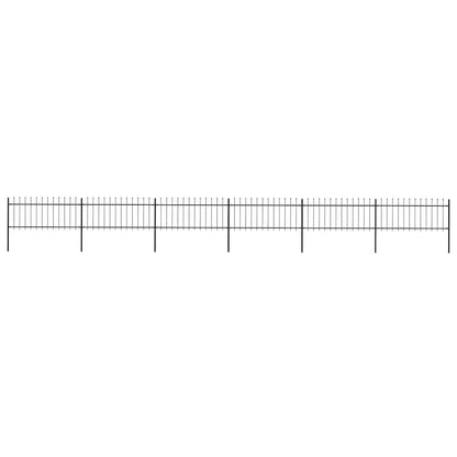 Garden Fence with Spear Top Steel 1070x80 cm Black