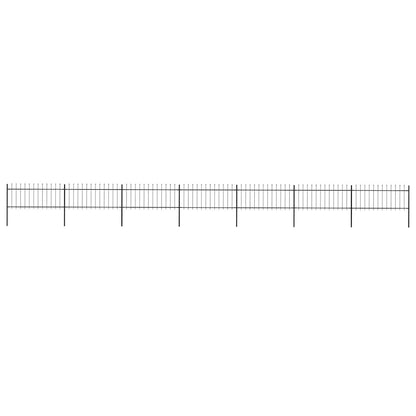 Garden Fence with Spear Top Steel 1248x80 cm Black