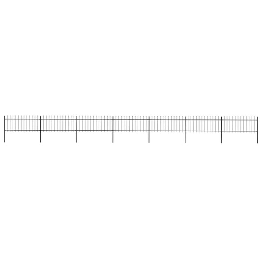 Garden Fence with Spear Top Steel 1248x80 cm Black