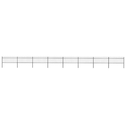 Garden Fence with Spear Top Steel 1426x80 cm Black