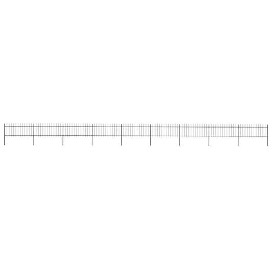 Garden Fence with Spear Top Steel 1603.5x80 cm Black