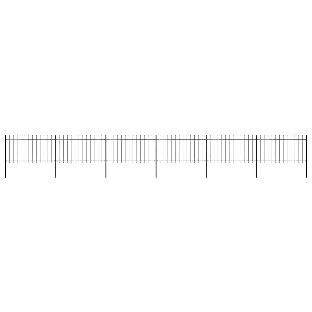 Garden Fence with Spear Top Steel 1070x100 cm Black