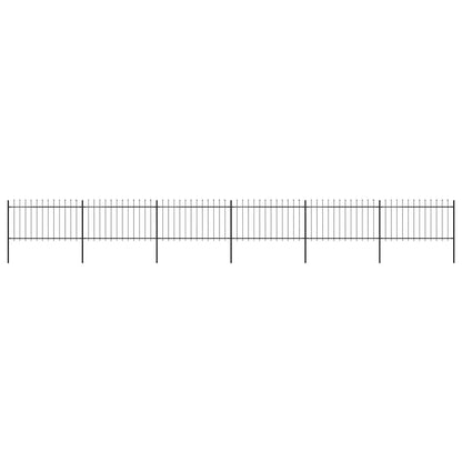 Garden Fence with Spear Top Steel 1070x100 cm Black