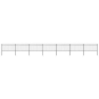 Garden Fence with Spear Top Steel 1248x100 cm Black