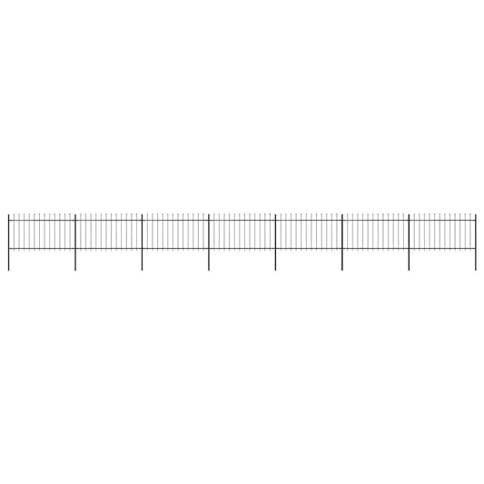 Garden Fence with Spear Top Steel 1248x100 cm Black