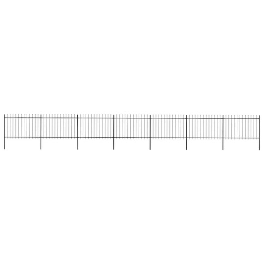 Garden Fence with Spear Top Steel 1248x120 cm Black