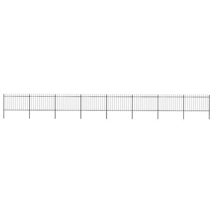 Garden Fence with Spear Top Steel 1426x120 cm Black