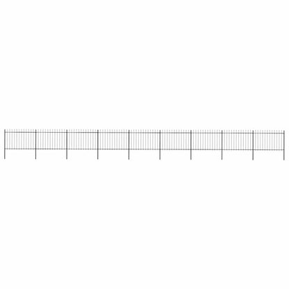 Garden Fence with Spear Top Steel 1603.5x120 cm Black