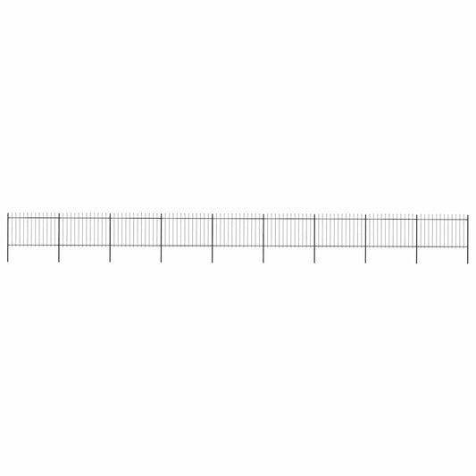 Garden Fence with Spear Top Steel 1603.5x120 cm Black