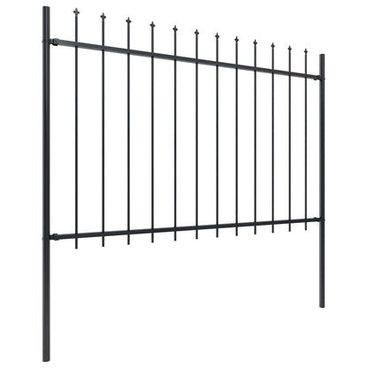 Garden Fence with Spear Top Steel 1603.5x120 cm Black