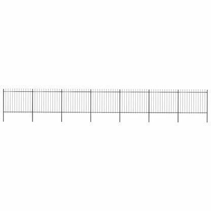 Garden Fence with Spear Top Steel 1248x150 cm Black
