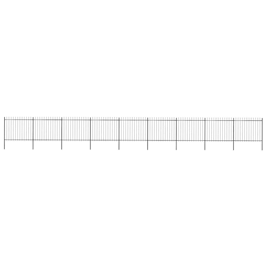 Garden Fence with Spear Top Steel 1603.5x150 cm Black