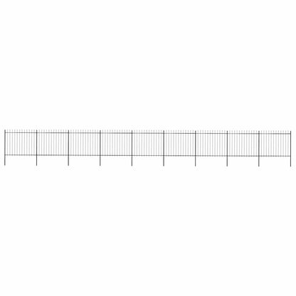 Garden Fence with Spear Top Steel 1603.5x150 cm Black