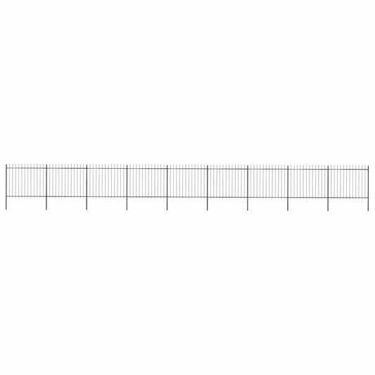 Garden Fence with Spear Top Steel 1603.5x150 cm Black