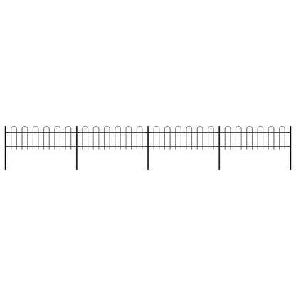 Garden Fence with Hoop Top Steel 714.5x60 cm Black