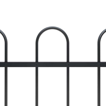 Garden Fence with Hoop Top Steel 1248x60 cm Black
