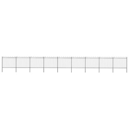 Garden Fence with Hoop Top Steel 1603.5x150 cm Black