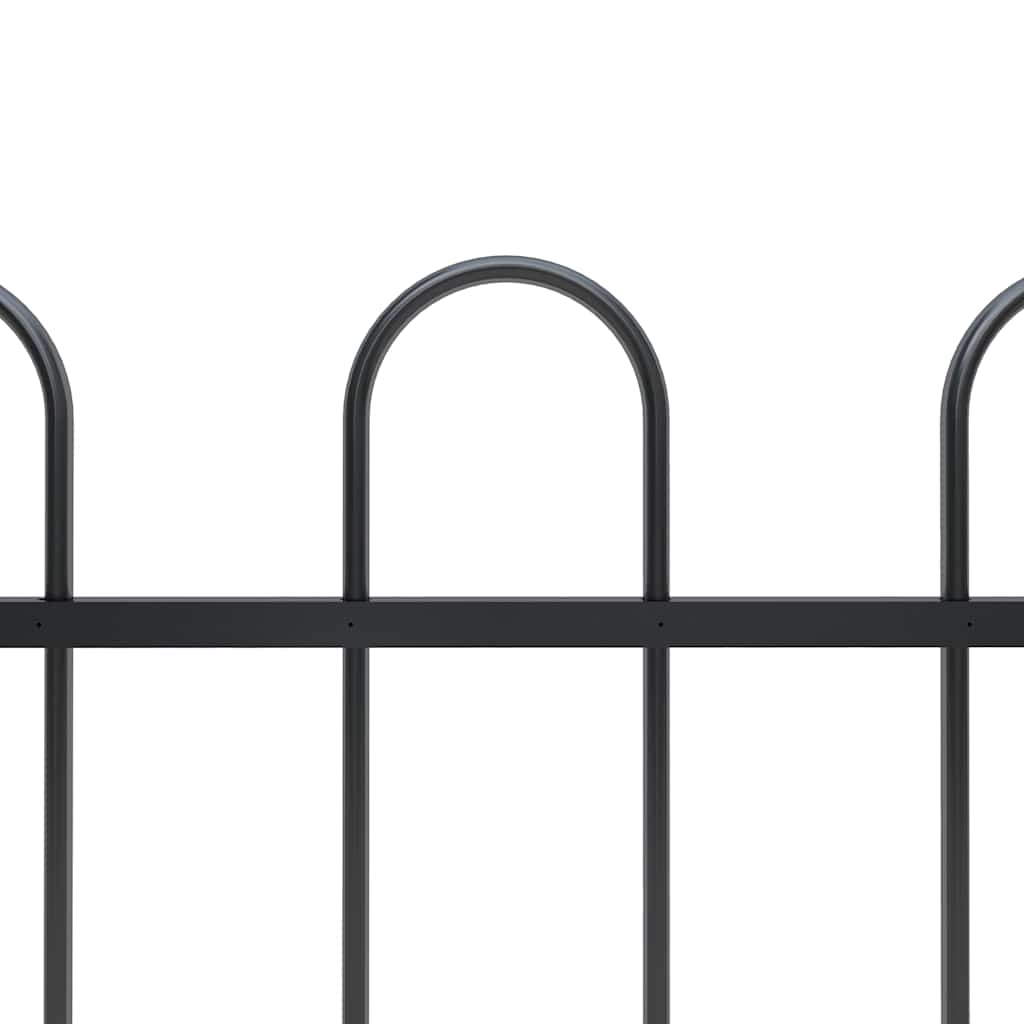 Garden Fence with Hoop Top Steel 1603.5x150 cm Black