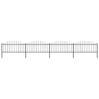 Garden Fence with Spear Top Steel 714.5x75 cm Black