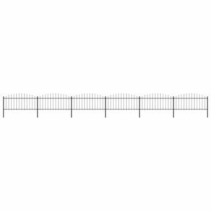 Garden Fence with Spear Top Steel 1070x75 cm Black