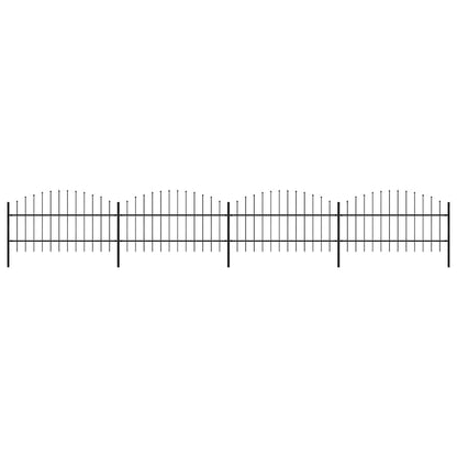 Garden Fence with Spear Top Steel 714.5x100 cm Black