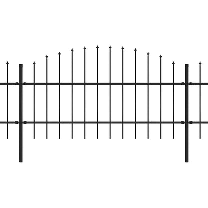 Garden Fence with Spear Top Steel 714.5x100 cm Black