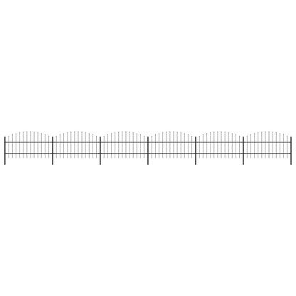 Garden Fence with Spear Top Steel 1070x100 cm Black