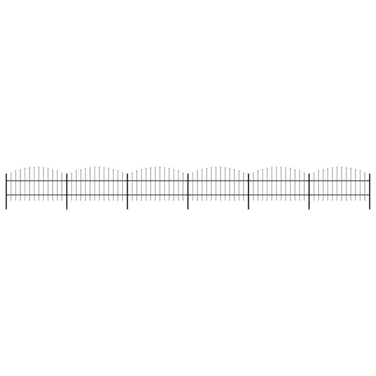 Garden Fence with Spear Top Steel 1070x100 cm Black