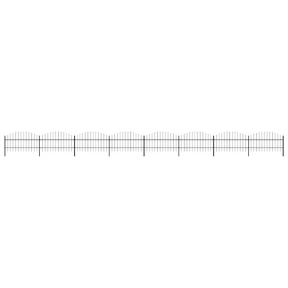 Garden Fence with Spear Top Steel 1426x100 cm Black