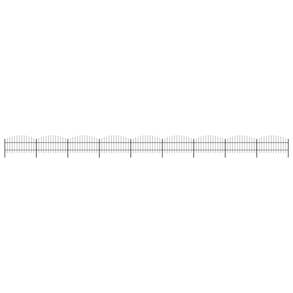 Garden Fence with Spear Top Steel 1603.5x100 cm Black