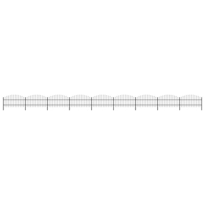 Garden Fence with Spear Top Steel 1603.5x100 cm Black