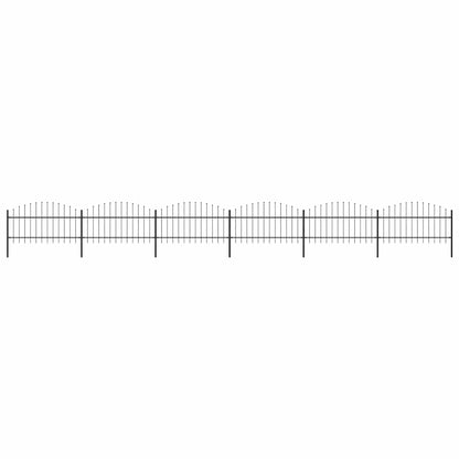 Garden Fence with Spear Top Steel 1070x125 cm Black