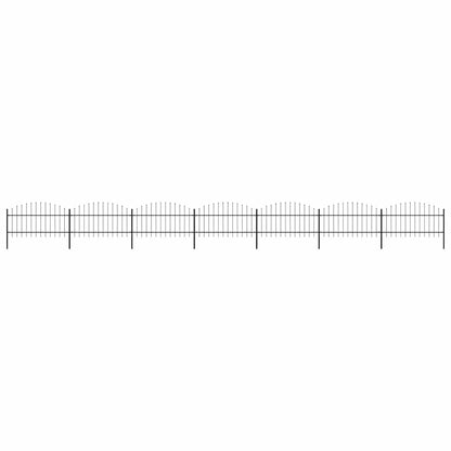 Garden Fence with Spear Top Steel 1248x125 cm Black